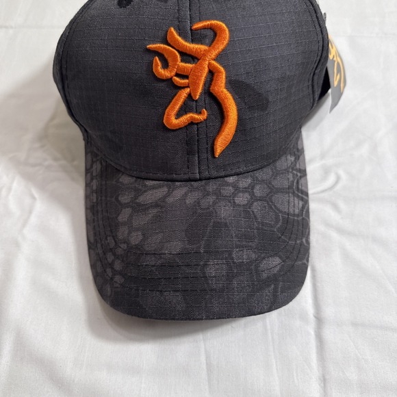 NWT - Browning Hunting - Embroidered Deer Logo -ORANGE/BLACK  ADJUSTABLE - Picture 1 of 4